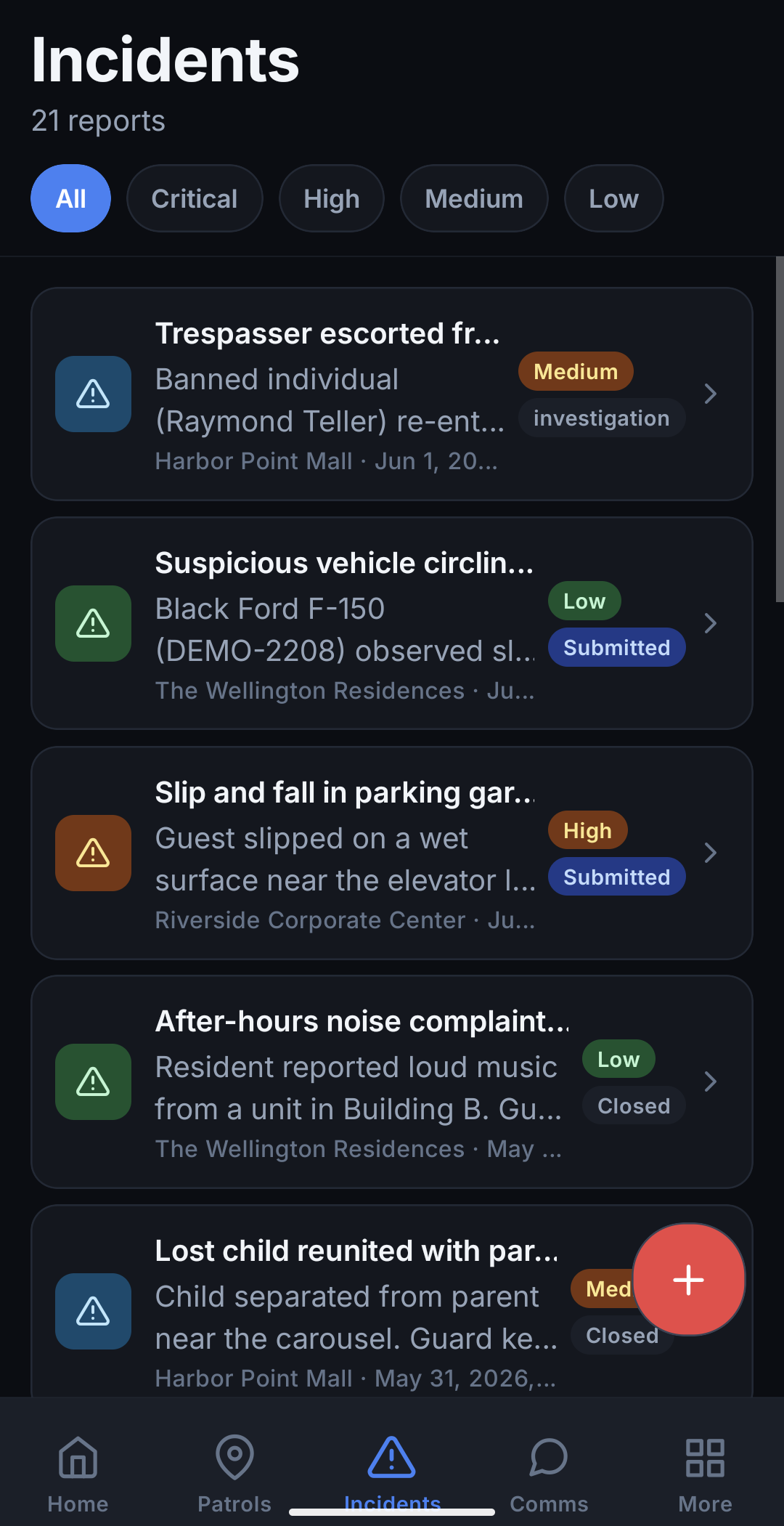 Vigilpost mobile incident reporting